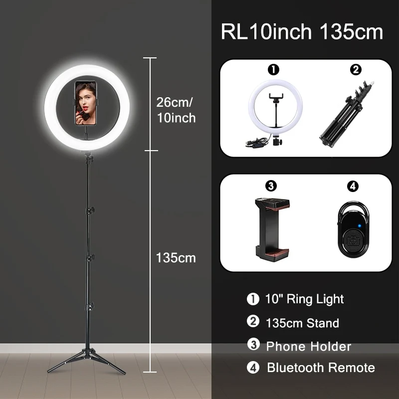 Selfie Ringlicht mit Stativ-Ständer 6 Zoll LED Ring Fotografie