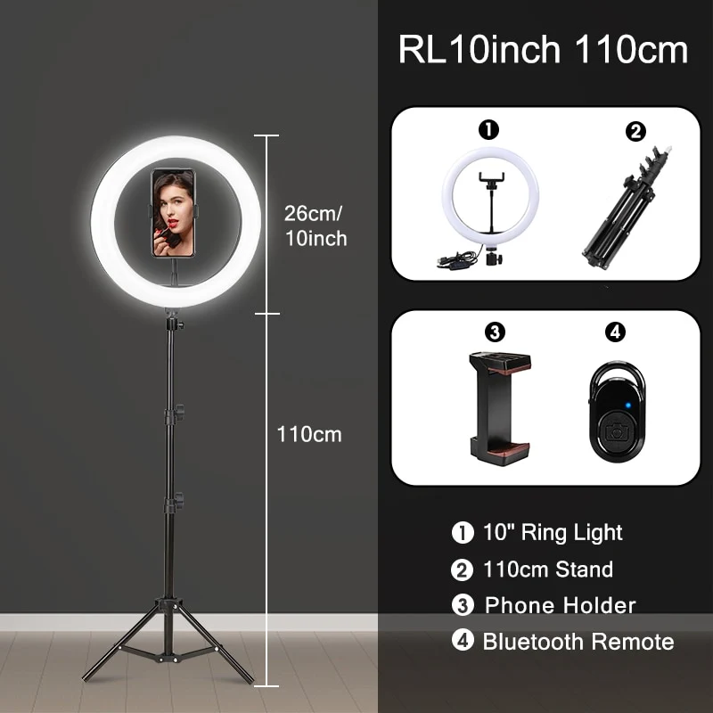 Selfie Ringlicht mit Stativ-Ständer 6 Zoll LED Ring Fotografie