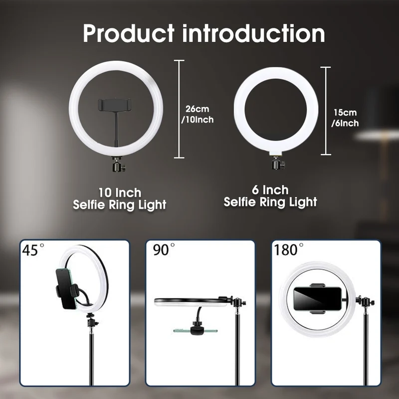 Selfie Ringlicht mit Stativ-Ständer 6 Zoll LED Ring Fotografie