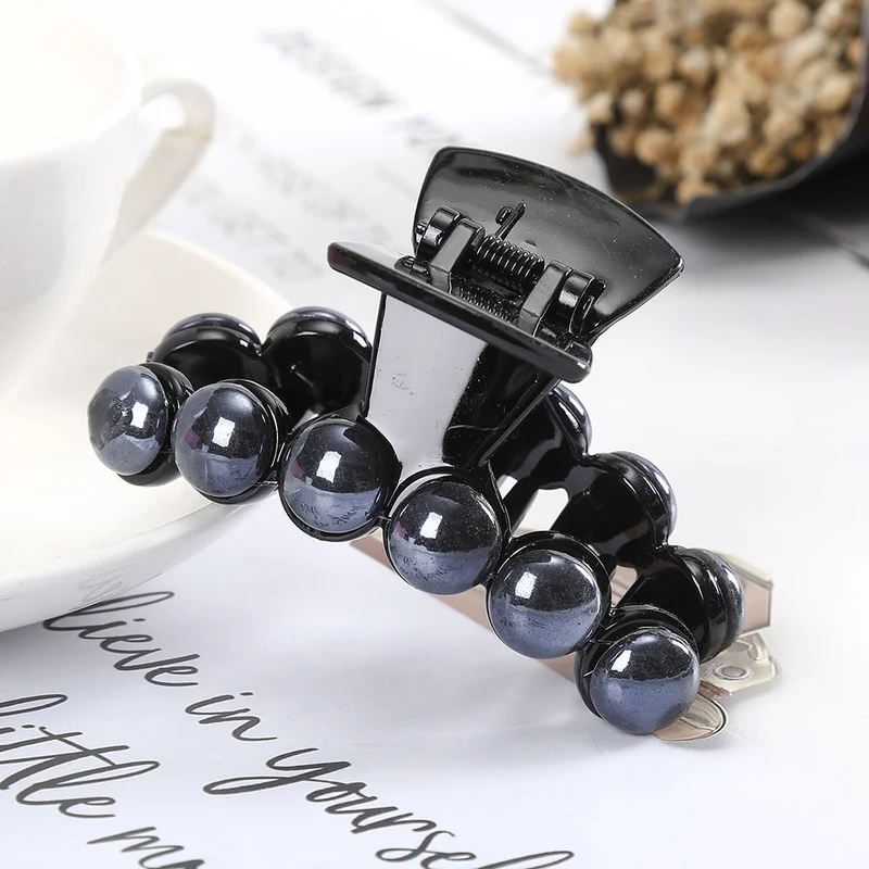 Damen Groß Perlen Haar Klauen Elegant Acryl Haarspange Hyperbole Haarklammer Neu