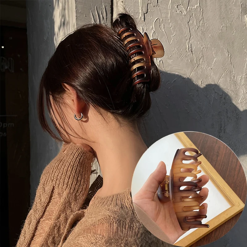 Damen Groß Perlen Haar Klauen Elegant Acryl Haarspange Hyperbole Haarklammer Neu