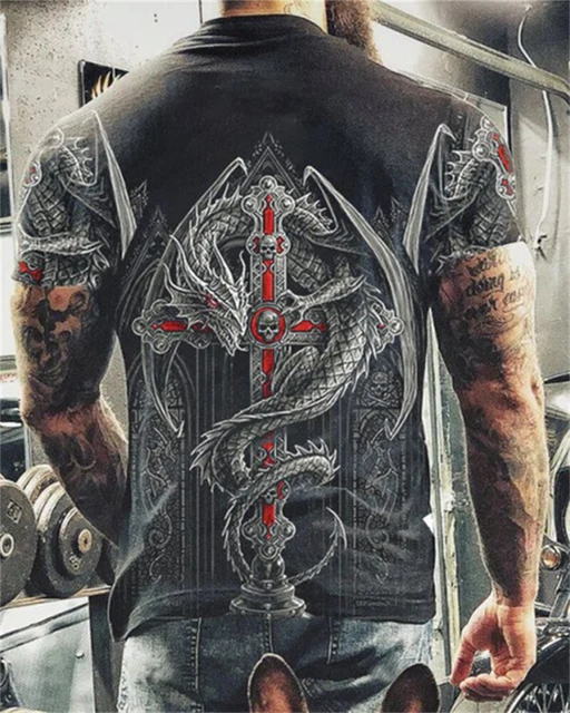 Fashion Herren Horror Skull 3D T-Shirt Rundhals Unisex Sommer Streetwear
