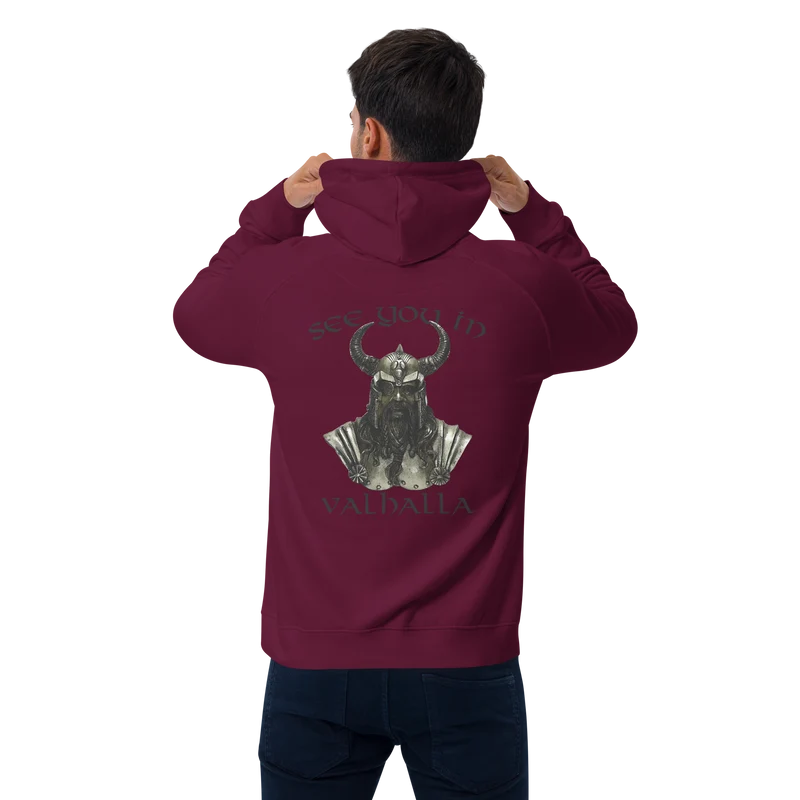 Unisex Bio-Raglan-Hoodie See you in Valhalla