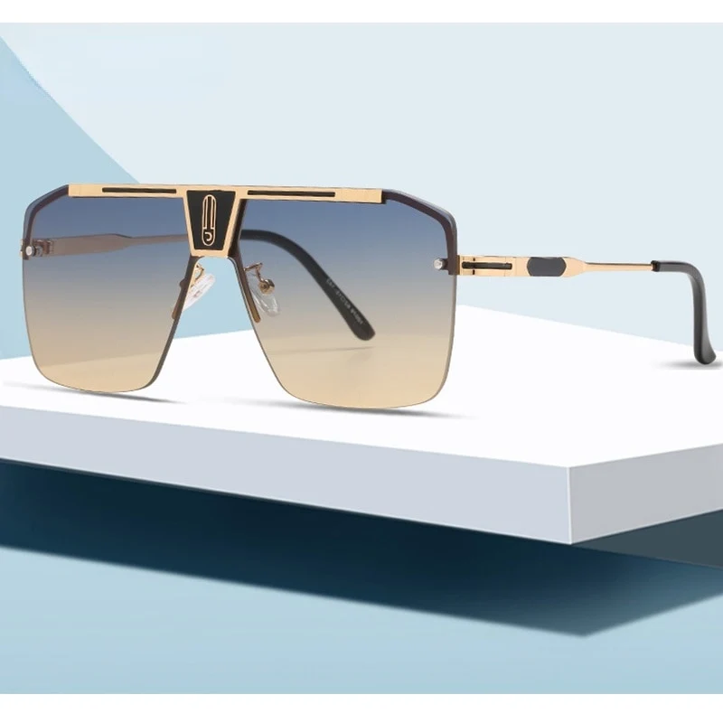 Damen Designer Sonnenbrille Herren Quadratische Übergröße Gläser Vintage UV400