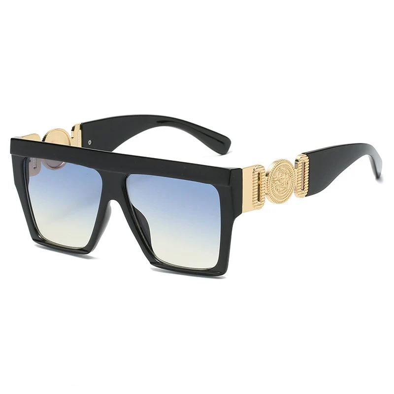 Designer Sonnenbrille Damen Herren Quadratische Übergröße Gläser Vintage UV400
