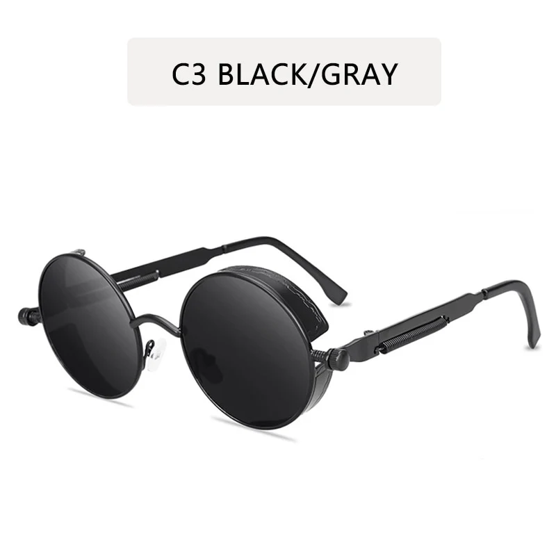 Herren Designer Sonnenbrille Polarisierte Retro Damen Metall Runde Gläser UV400
