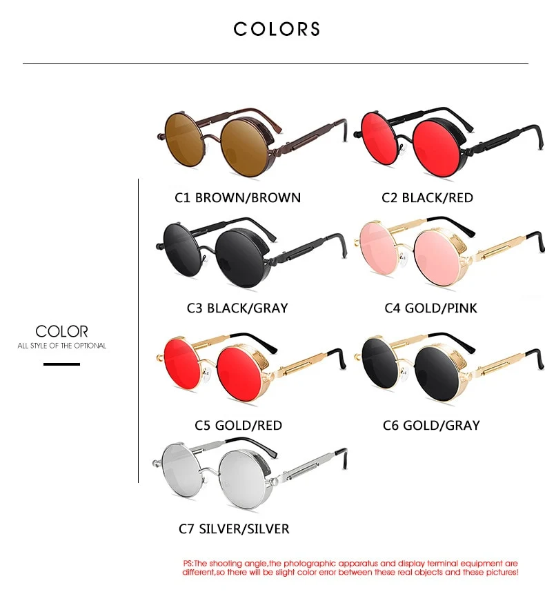 Herren Designer Sonnenbrille Polarisierte Retro Damen Metall Runde Gläser UV400