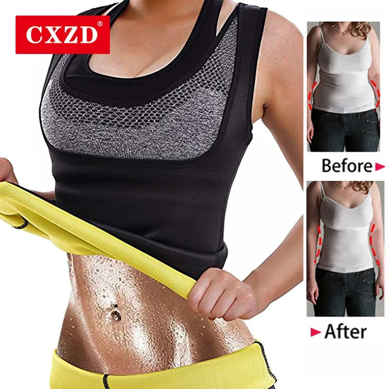 Damen Sauna Weste Abnehmen Schwitz Sport Shirt Polymer Taillentrainer Mieder