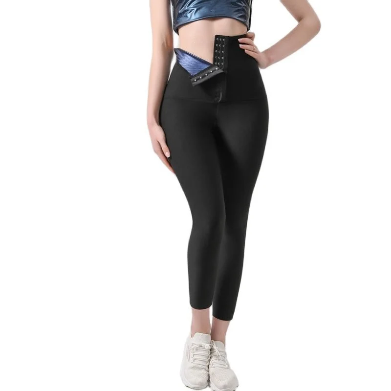 Frauen Sauna Hosen Körper Shaper Leggings Yoga Abnehmen Schweiß Einstellbare