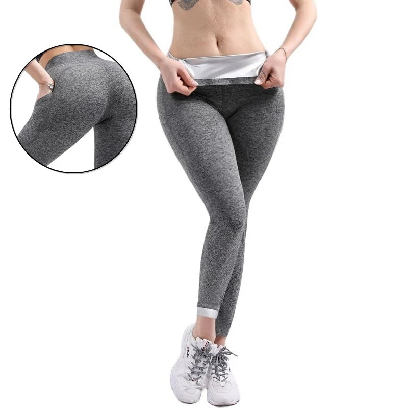 Frauen Sauna Hosen Körper Shaper Leggings Yoga Abnehmen Schweiß Einstellbare