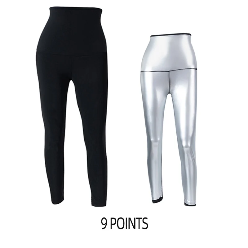 Damen Neopren Sauna Hose Schwitzhose Yogahose Thermoeffekt Abnehmen Hose Leggins