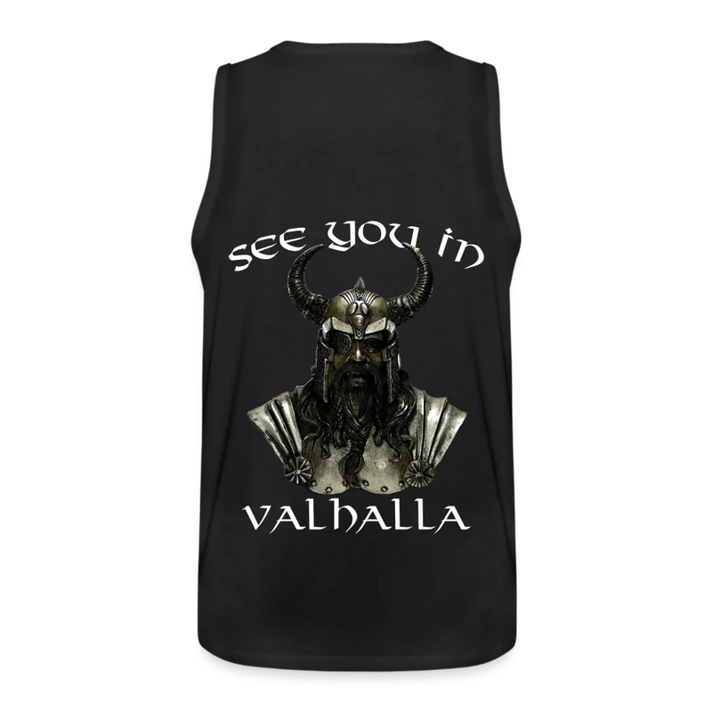 Männer Premium Tanktop T-Shirt Muskelshirt Achselshirt See You in Valhalla