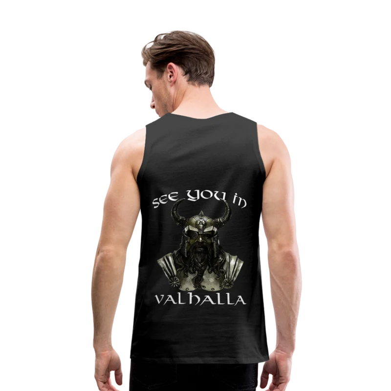 Männer Premium Tanktop T-Shirt Muskelshirt Achselshirt See You in Valhalla