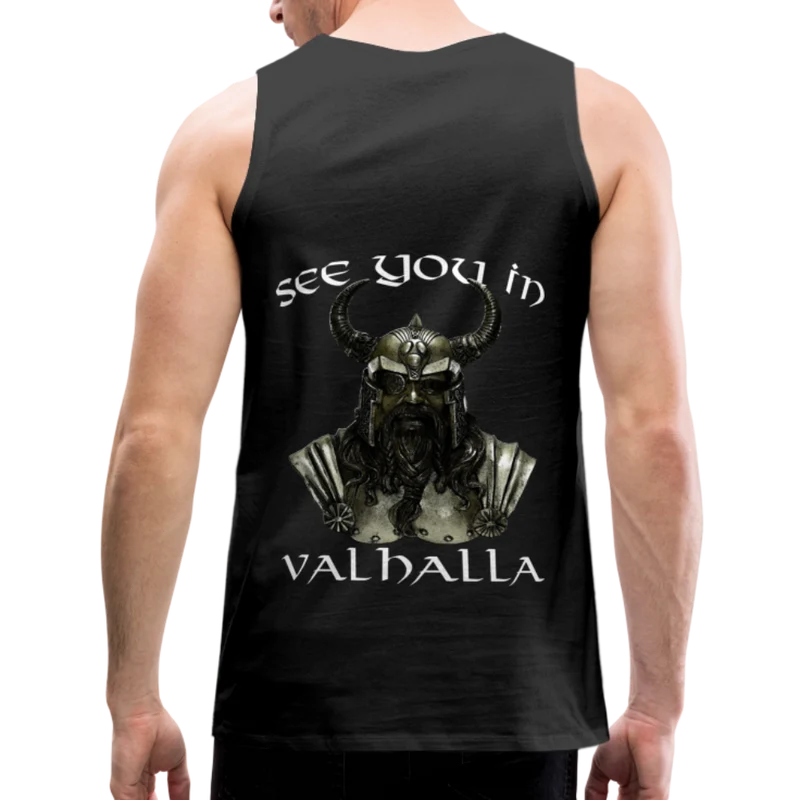 Männer Premium Tanktop T-Shirt Muskelshirt Achselshirt See You in Valhalla