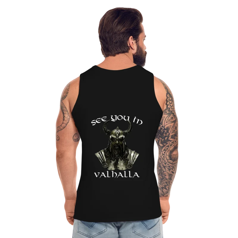 Männer Premium Tanktop T-Shirt Muskelshirt Achselshirt See You in Valhalla