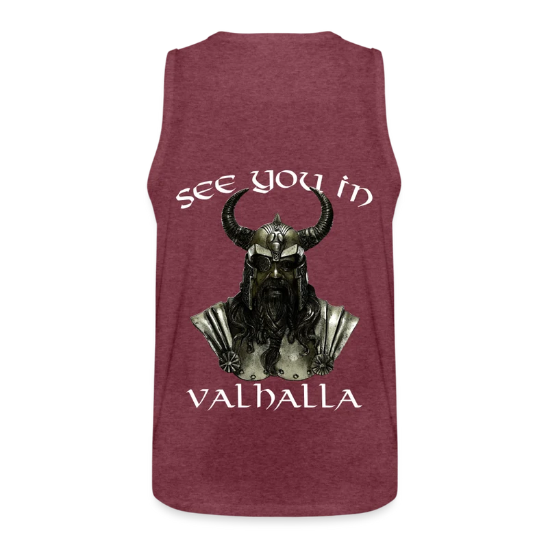 Männer Premium Tanktop T-Shirt Muskelshirt Achselshirt See You in Valhalla