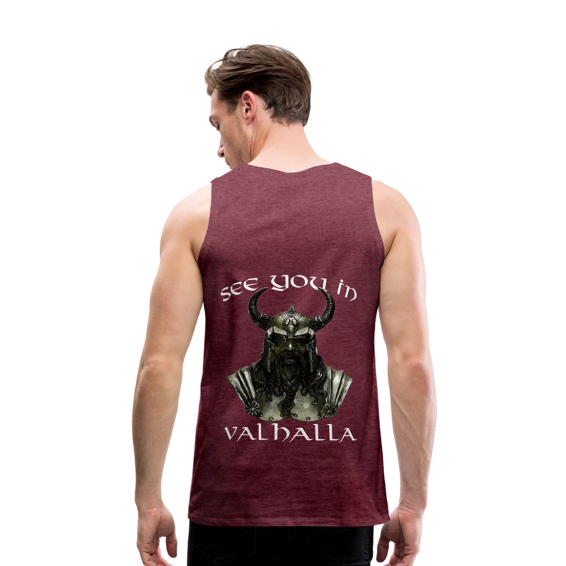 Männer Premium Tanktop T-Shirt Muskelshirt Achselshirt See You in Valhalla