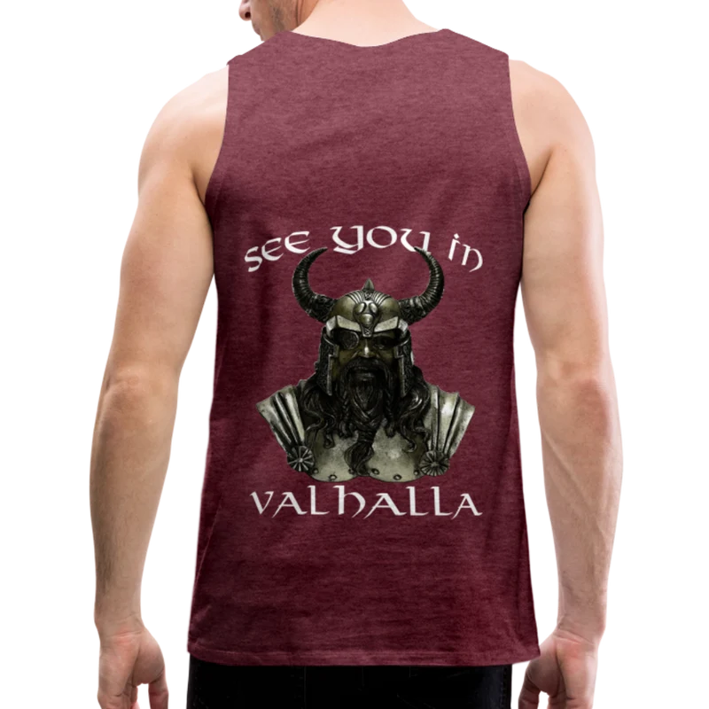 Männer Premium Tanktop T-Shirt Muskelshirt Achselshirt See You in Valhalla