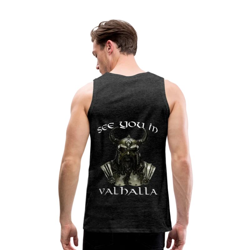 Männer Premium Tanktop T-Shirt Muskelshirt Achselshirt See You in Valhalla
