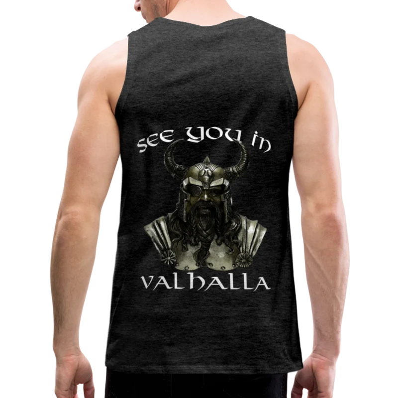 Männer Premium Tanktop T-Shirt Muskelshirt Achselshirt See You in Valhalla