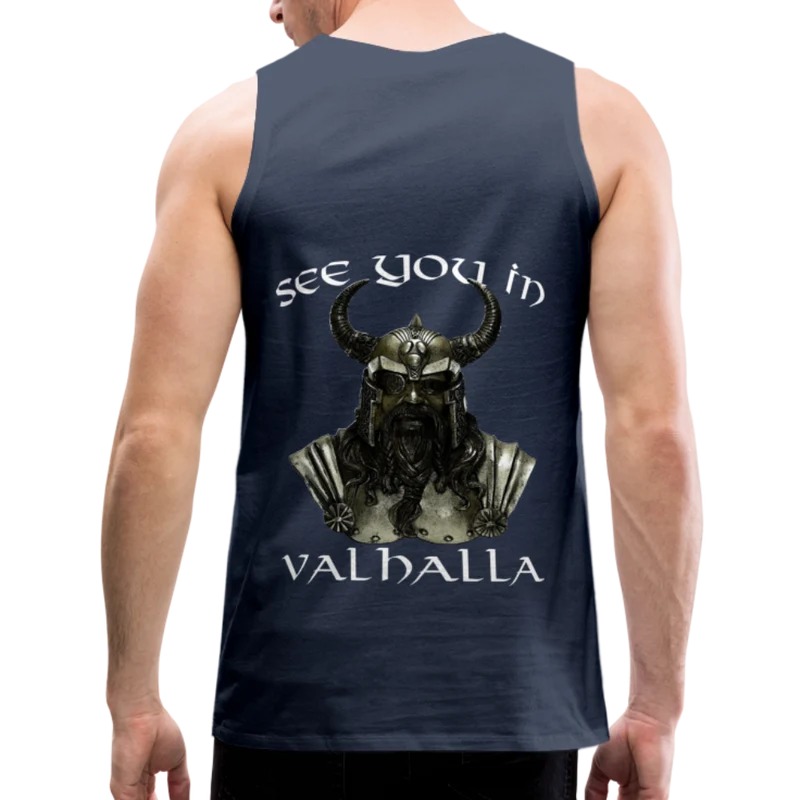 Männer Premium Tanktop T-Shirt Muskelshirt Achselshirt See You in Valhalla