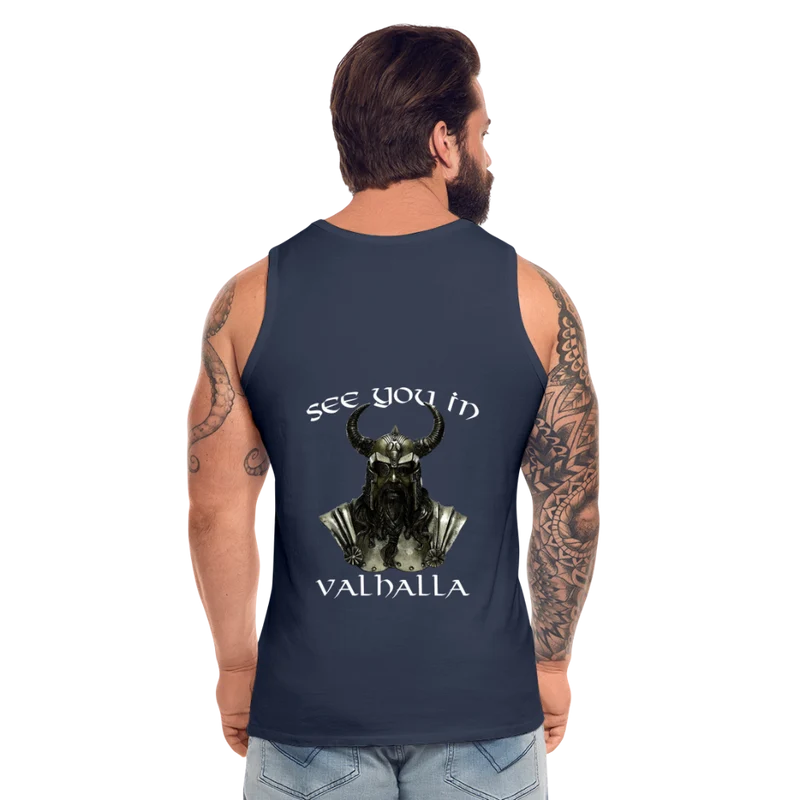 Männer Premium Tanktop T-Shirt Muskelshirt Achselshirt See You in Valhalla