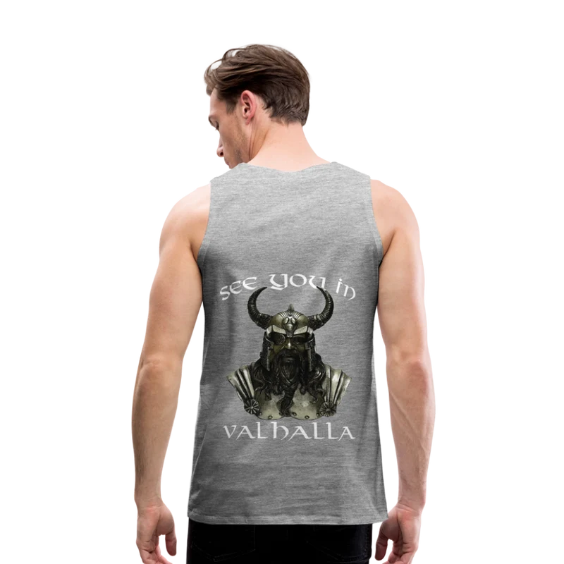 Männer Premium Tanktop T-Shirt Muskelshirt Achselshirt See You in Valhalla