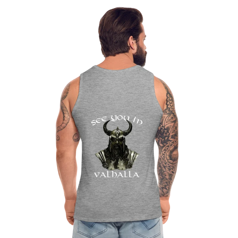 Männer Premium Tanktop T-Shirt Muskelshirt Achselshirt See You in Valhalla