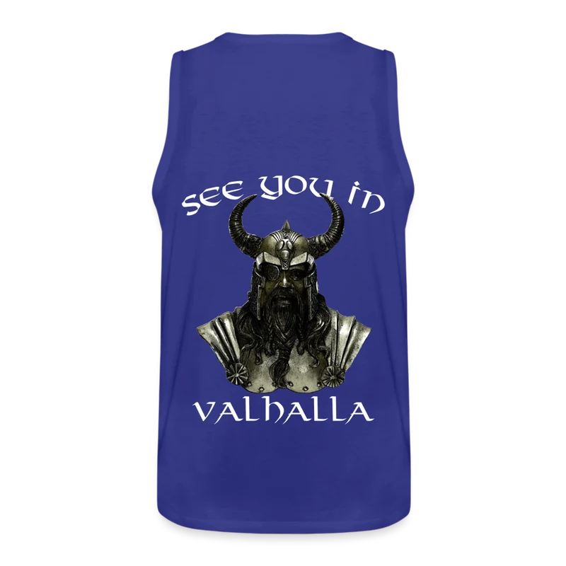 Männer Premium Tanktop T-Shirt Muskelshirt Achselshirt See You in Valhalla