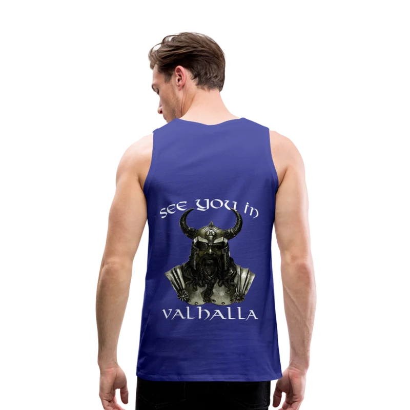 Männer Premium Tanktop T-Shirt Muskelshirt Achselshirt See You in Valhalla