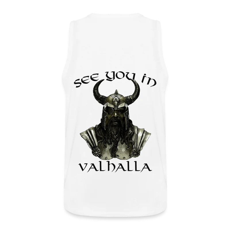 Männer Premium Tanktop T-Shirt Muskelshirt Achselshirt See You in Valhalla