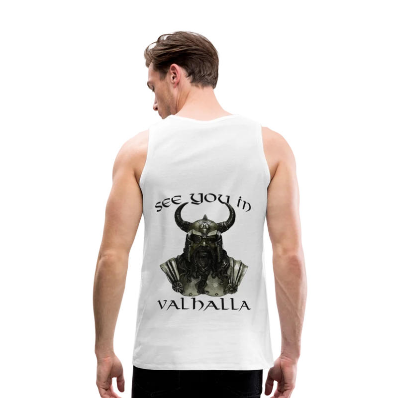 Männer Premium Tanktop T-Shirt Muskelshirt Achselshirt See You in Valhalla