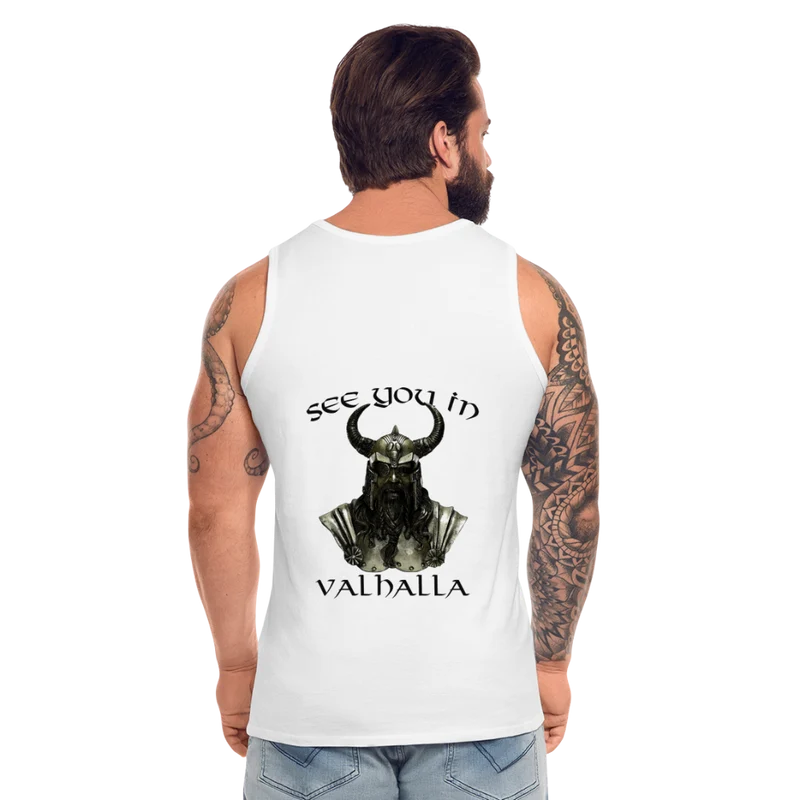 Männer Premium Tanktop T-Shirt Muskelshirt Achselshirt See You in Valhalla