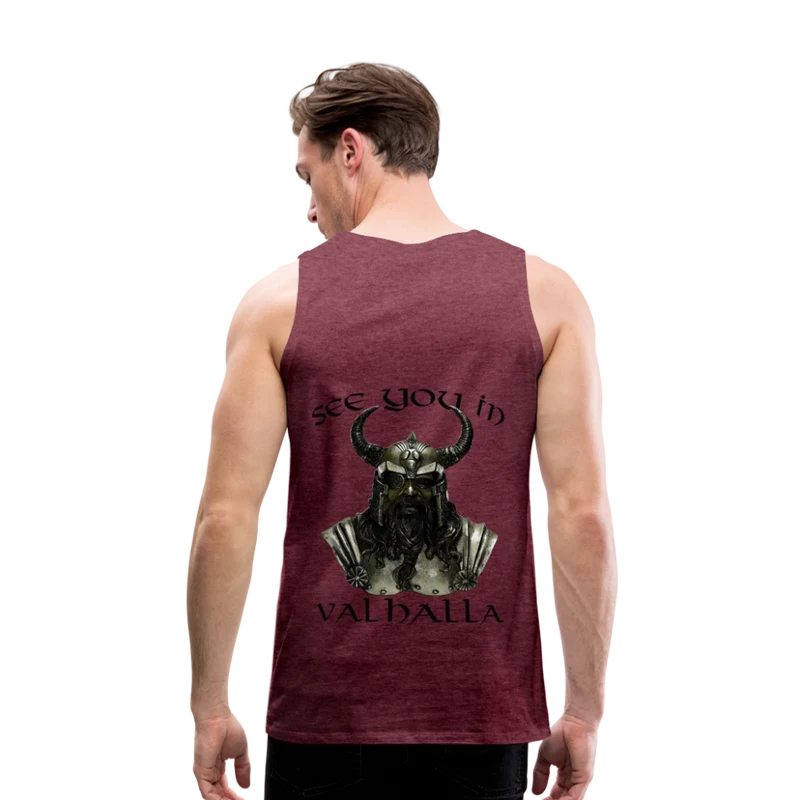 Männer Premium Tanktop T-Shirt Muskelshirt Achselshirt See You in Valhalla