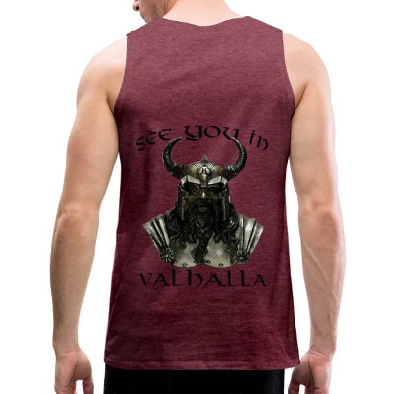 Männer Premium Tanktop T-Shirt Muskelshirt Achselshirt See You in Valhalla