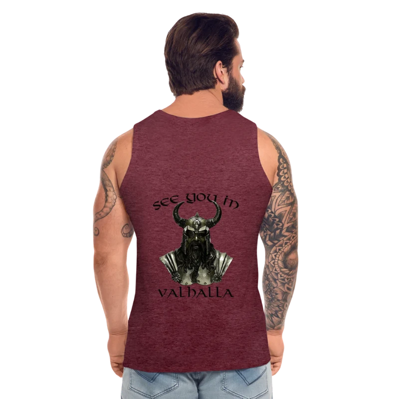 Männer Premium Tanktop T-Shirt Muskelshirt Achselshirt See You in Valhalla
