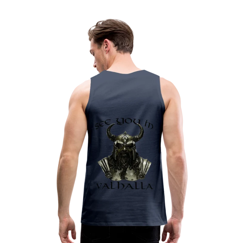 Männer Premium Tanktop T-Shirt Muskelshirt Achselshirt See You in Valhalla