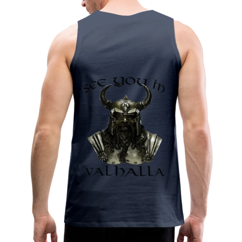 Männer Premium Tanktop T-Shirt Muskelshirt Achselshirt See You in Valhalla