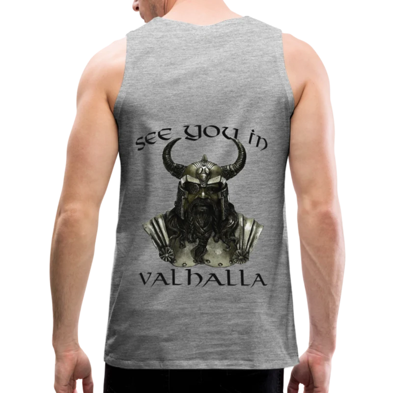 Männer Premium Tanktop T-Shirt Muskelshirt Achselshirt See You in Valhalla