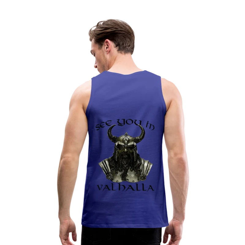 Männer Premium Tanktop T-Shirt Muskelshirt Achselshirt See You in Valhalla