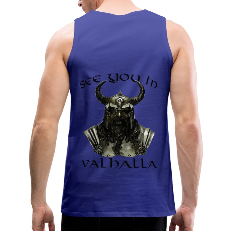 Männer Premium Tanktop T-Shirt Muskelshirt Achselshirt See You in Valhalla