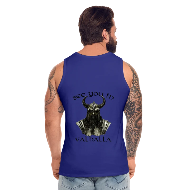 Männer Premium Tanktop T-Shirt Muskelshirt Achselshirt See You in Valhalla
