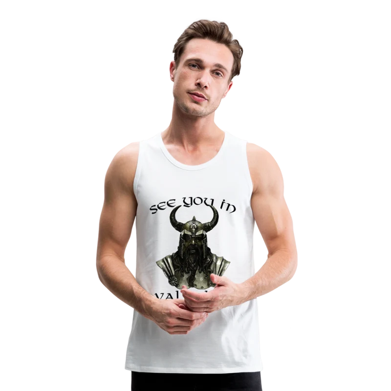 Männer Premium Tanktop T-Shirt Muskelshirt Achselshirt See You in Valhalla