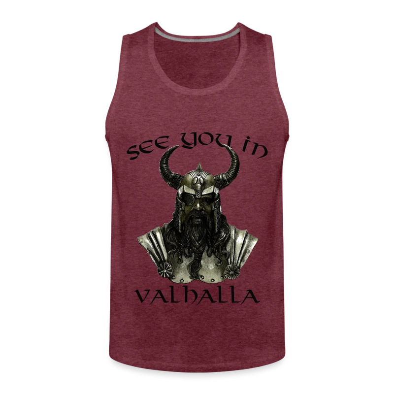 Männer Premium Tanktop T-Shirt Muskelshirt Achselshirt See You in Valhalla