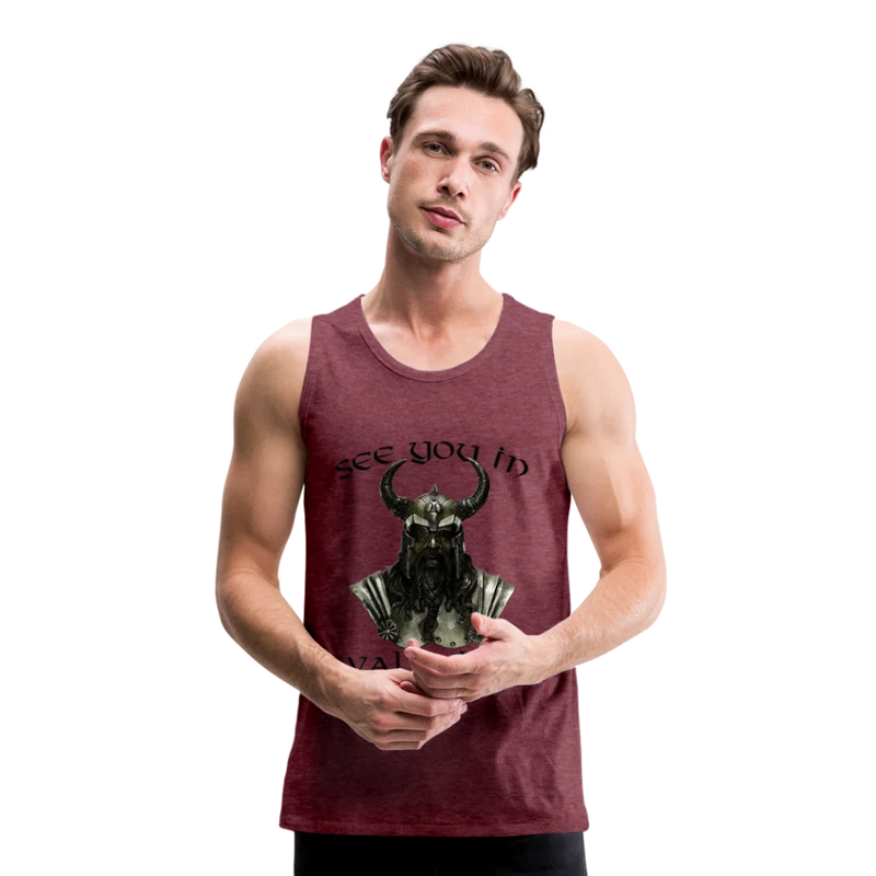 Männer Premium Tanktop T-Shirt Muskelshirt Achselshirt See You in Valhalla