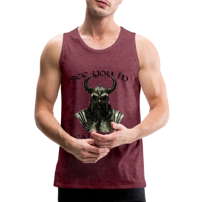 Männer Premium Tanktop T-Shirt Muskelshirt Achselshirt See You in Valhalla