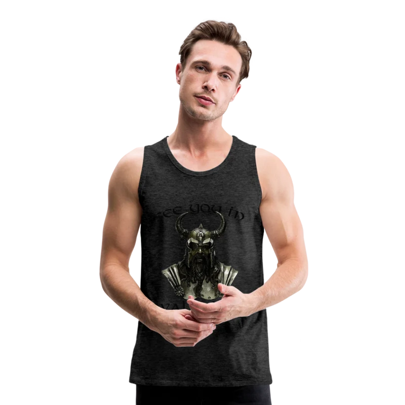 Männer Premium Tanktop T-Shirt Muskelshirt Achselshirt See You in Valhalla