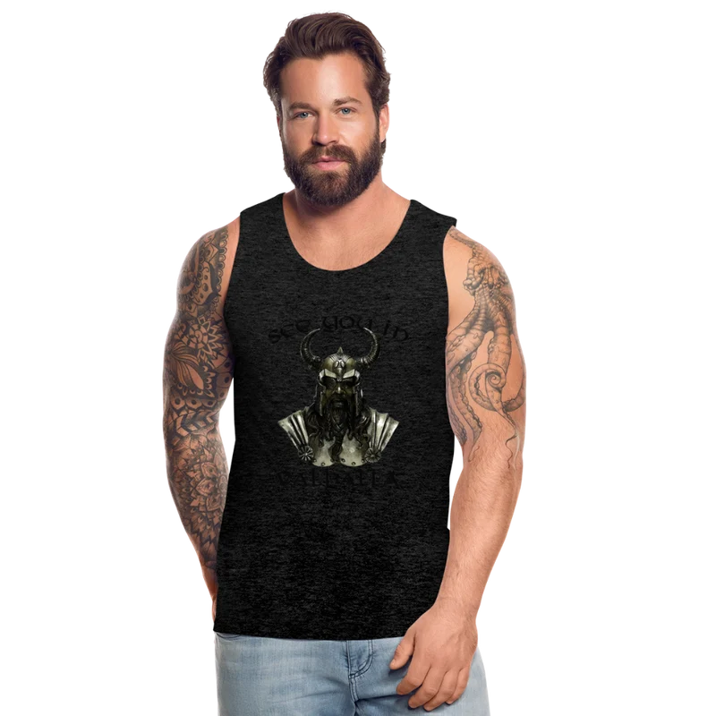 Männer Premium Tanktop T-Shirt Muskelshirt Achselshirt See You in Valhalla