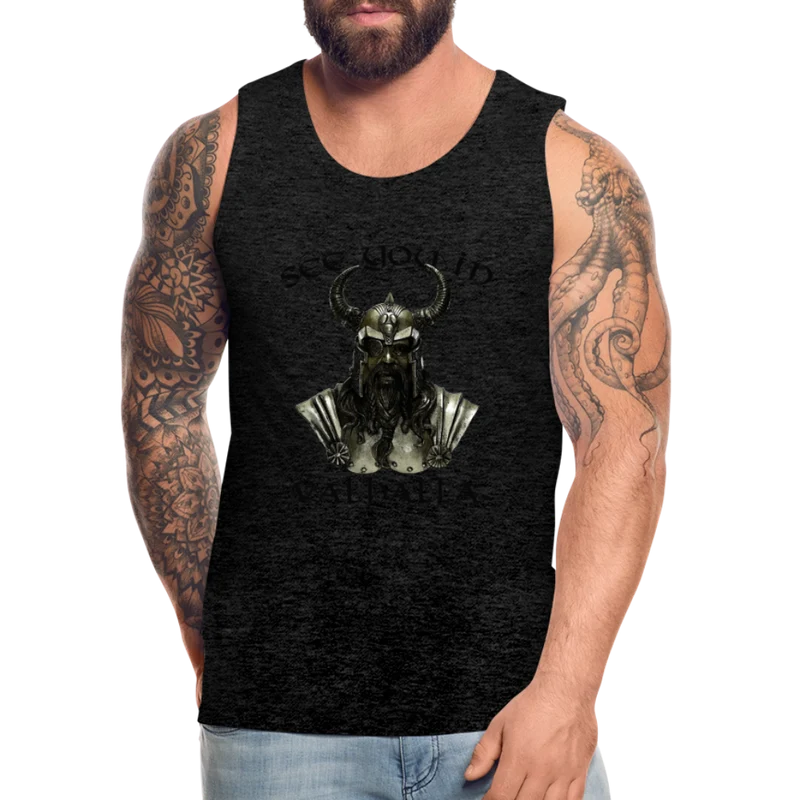 Männer Premium Tanktop T-Shirt Muskelshirt Achselshirt See You in Valhalla