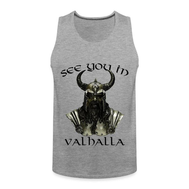 Männer Premium Tanktop T-Shirt Muskelshirt Achselshirt See You in Valhalla
